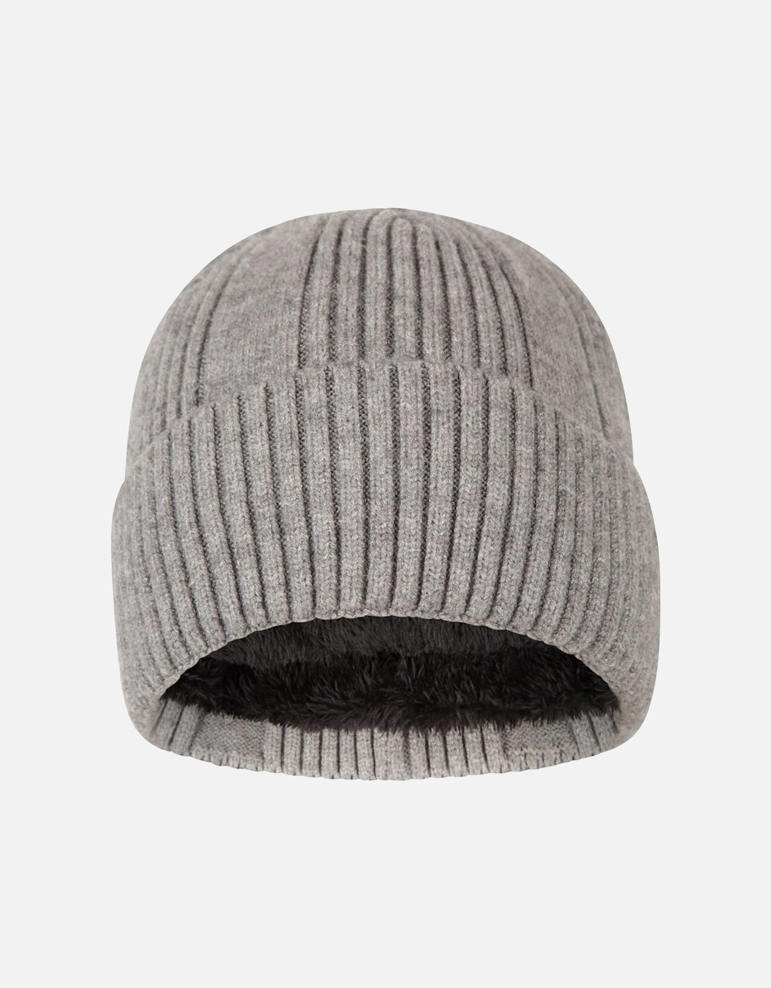 Mens Ribbed Faux Fur Lined Beanie, 6 of 5