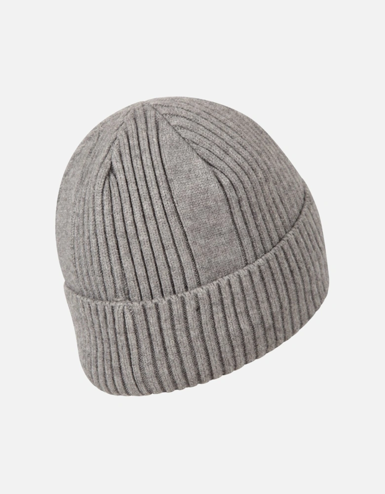 Mens Ribbed Faux Fur Lined Beanie