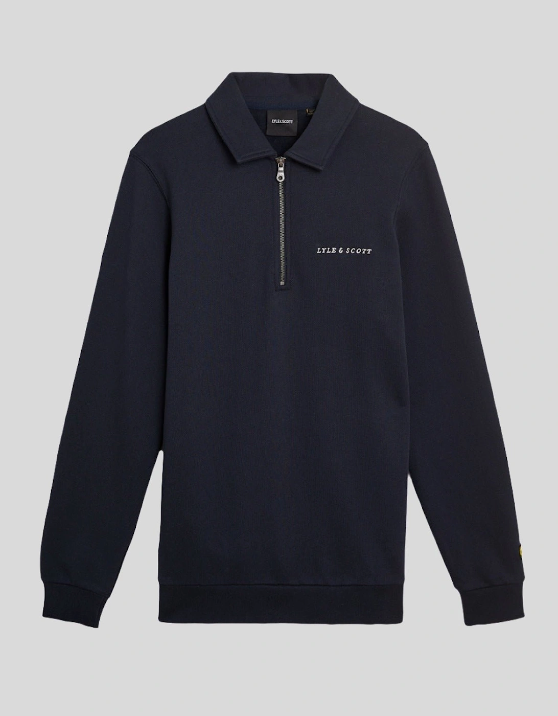 Embroidered Collared 1/4 Zip Jumper