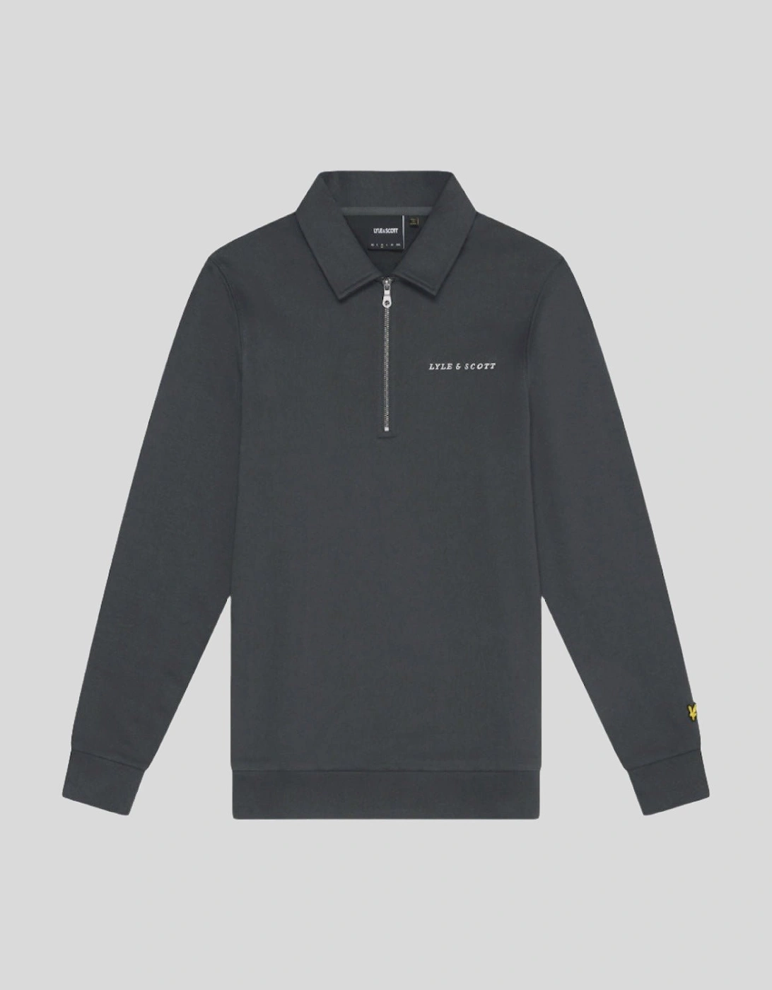 Embroidered Collared 1/4 Zip Jumper
