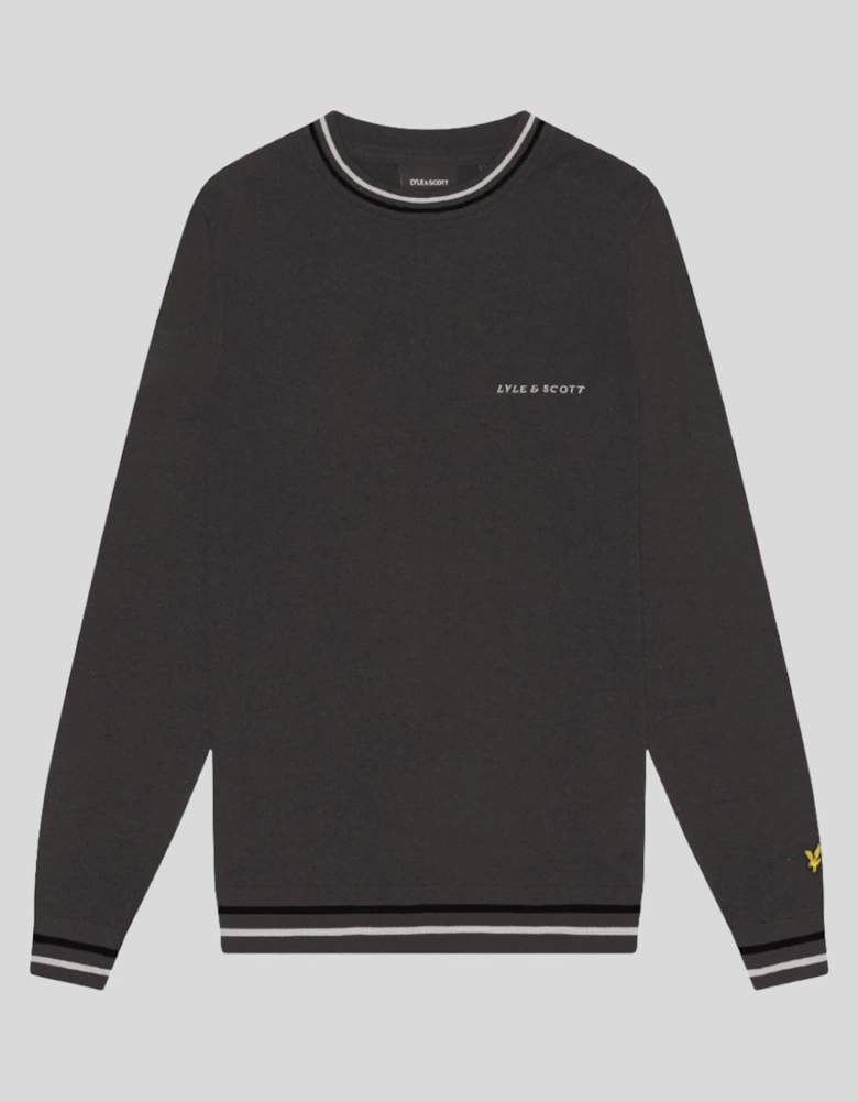 Embroidered Tipped Crew Neck Jumper