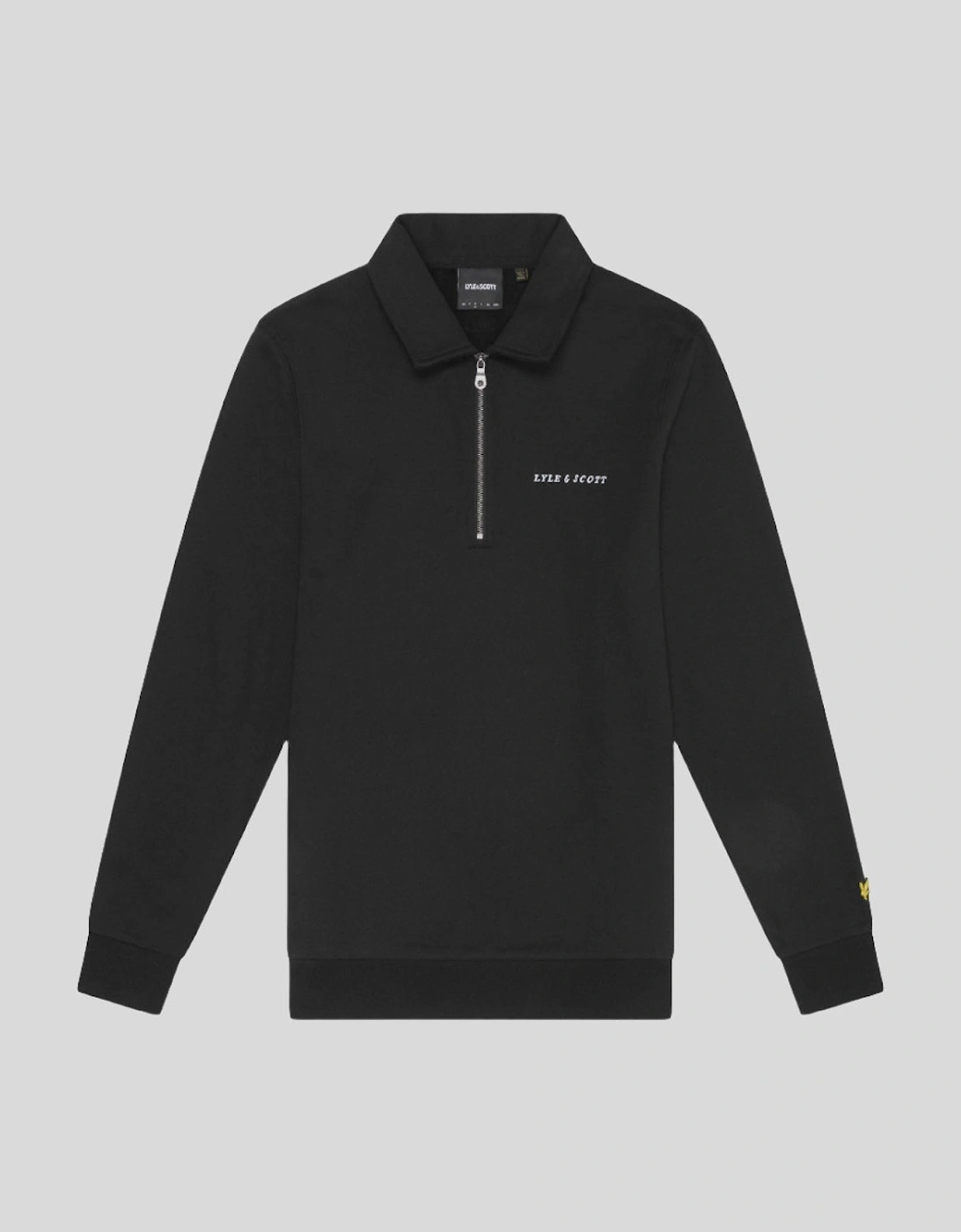 Embroidered Collared 1/4 Zip Jumper