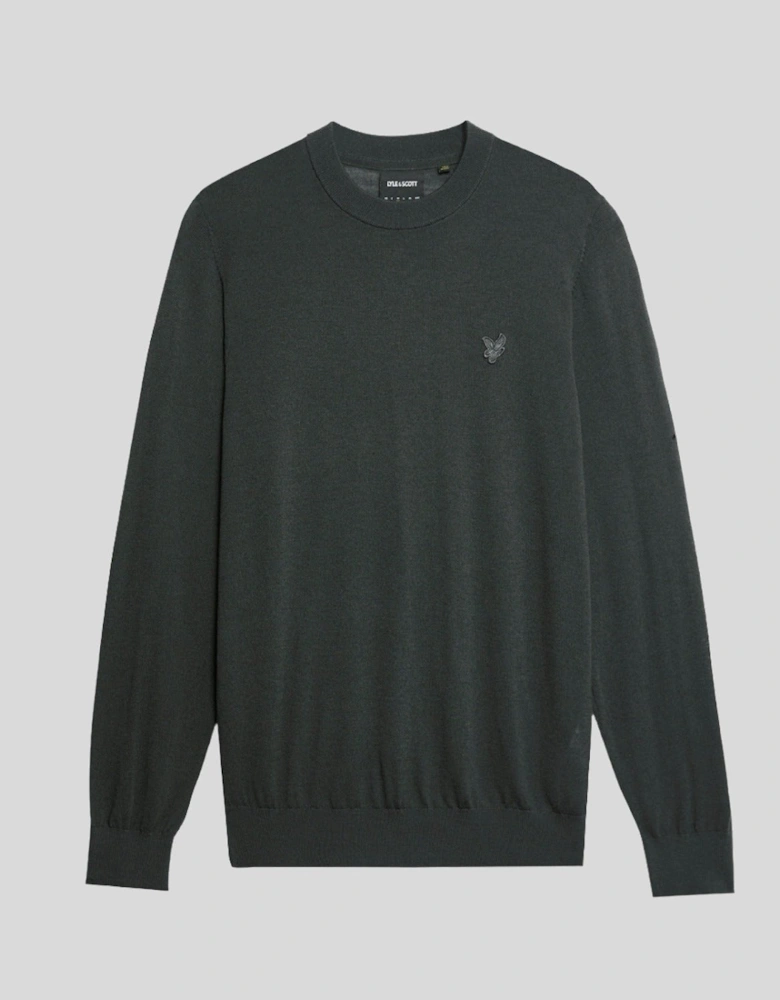 Tonal Eagle Merino Crew Neck Jumper