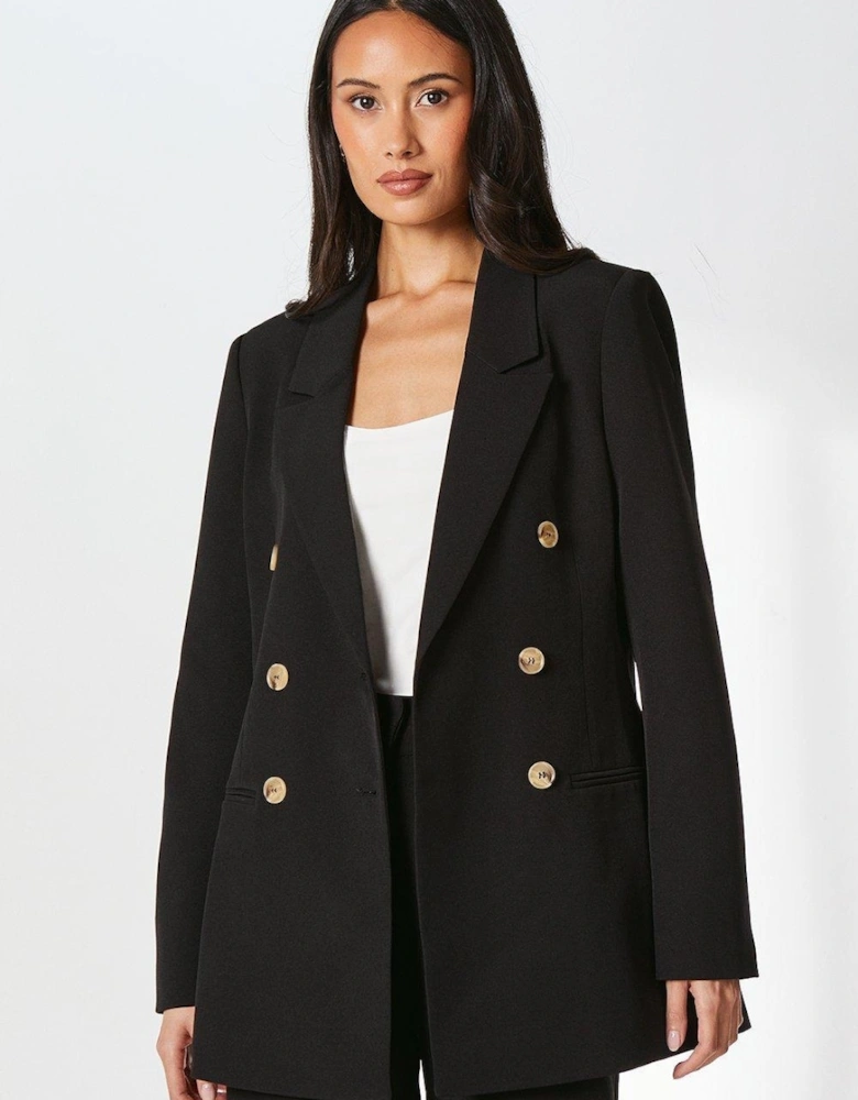 Womens/Ladies Double-Breasted Longline Blazer