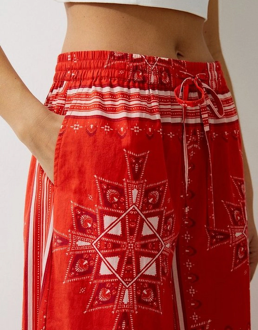 Printed Cotton Voile Beach Trousers