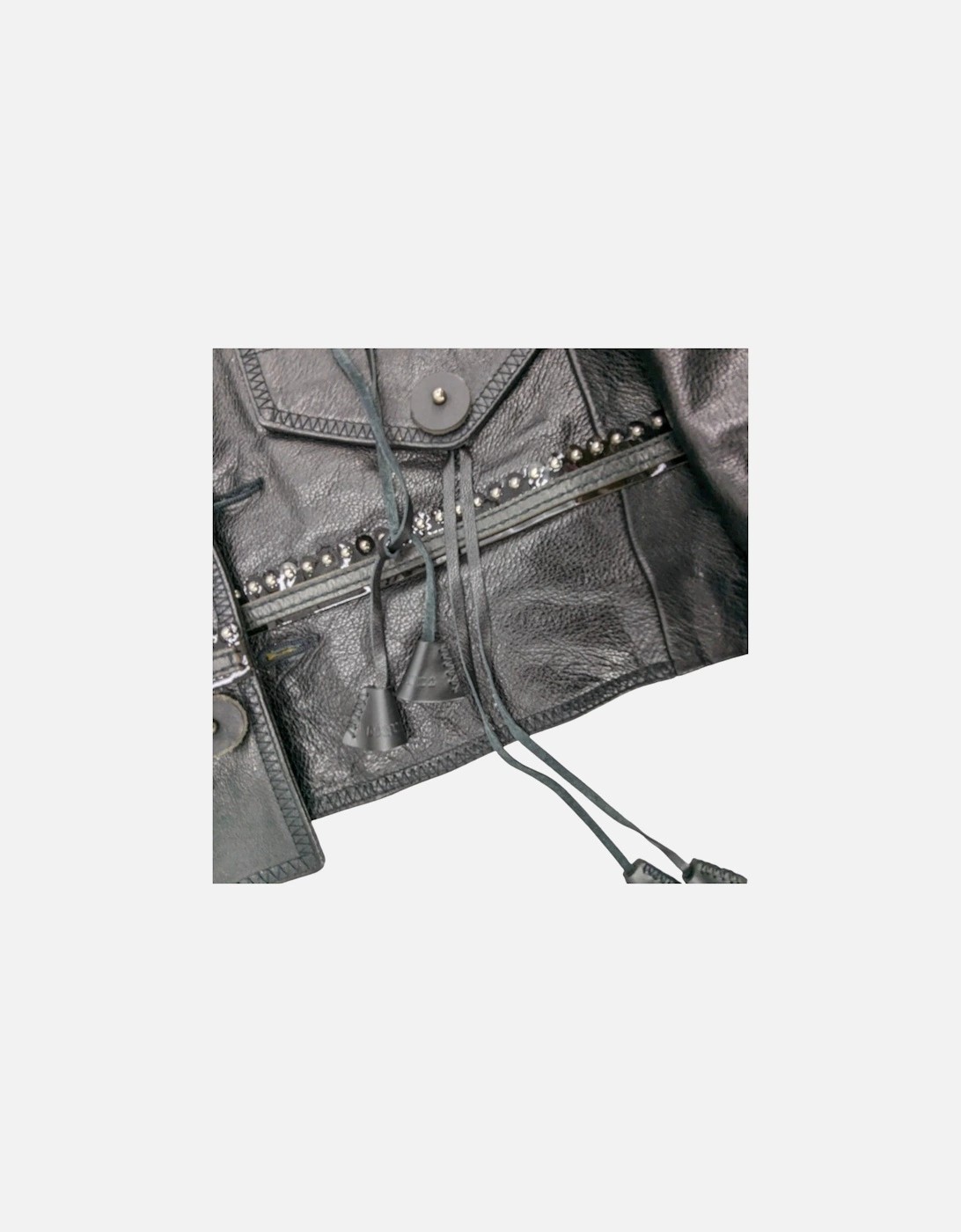 DSQUARED2 Womens Biker Leather Jacket Slim Fit Ladies Zip Up Winter Outwear Coat