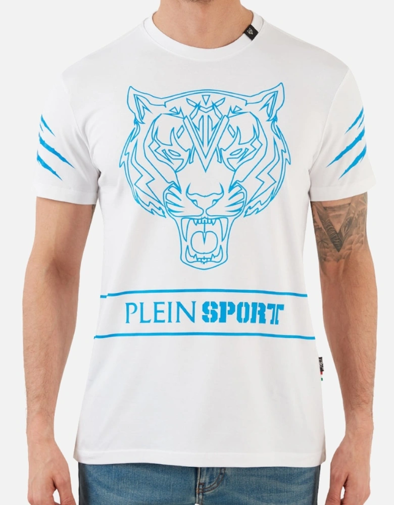 Plein Sport Tiger Scratch White T-Shirt