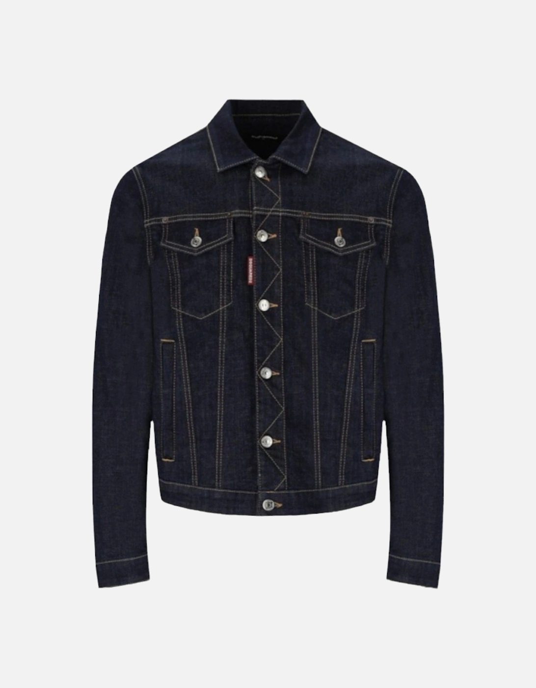 DSQUARED2 Womens Denim Jacket Casual Button Up Ladies Stretch Cropped Fit Coat