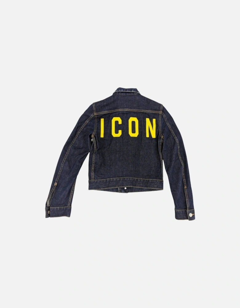 DSQUARED2 Womens Denim Jacket Casual Button Up Ladies Stretch Cropped Fit Coat