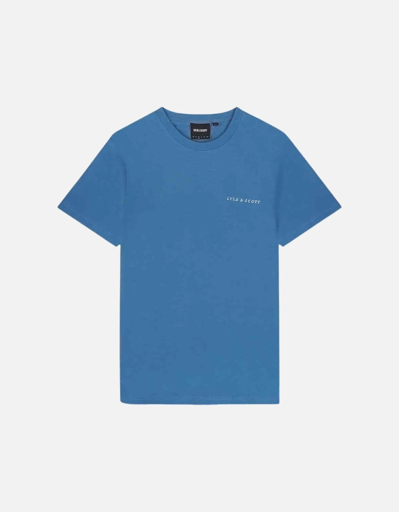 Lyle Scott Embroidered Logo Riveria Blue T Shirt