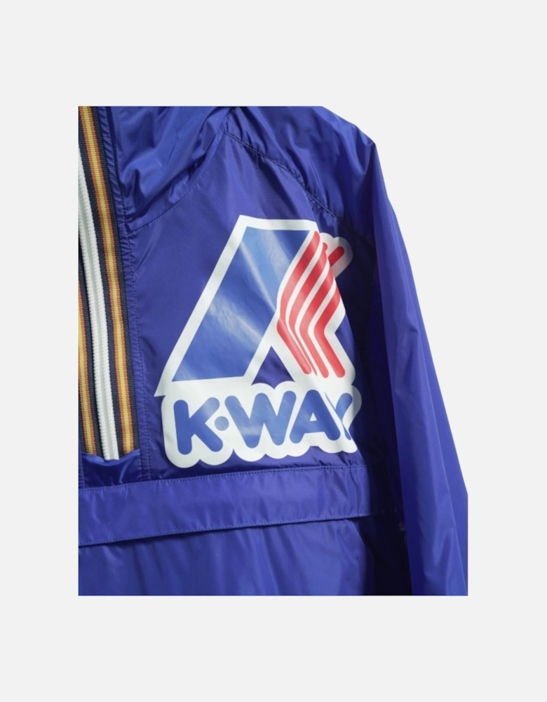 K-WAY Mens Showerproof Jacket Regular Fit Hooded Windbreaker Coat Blue