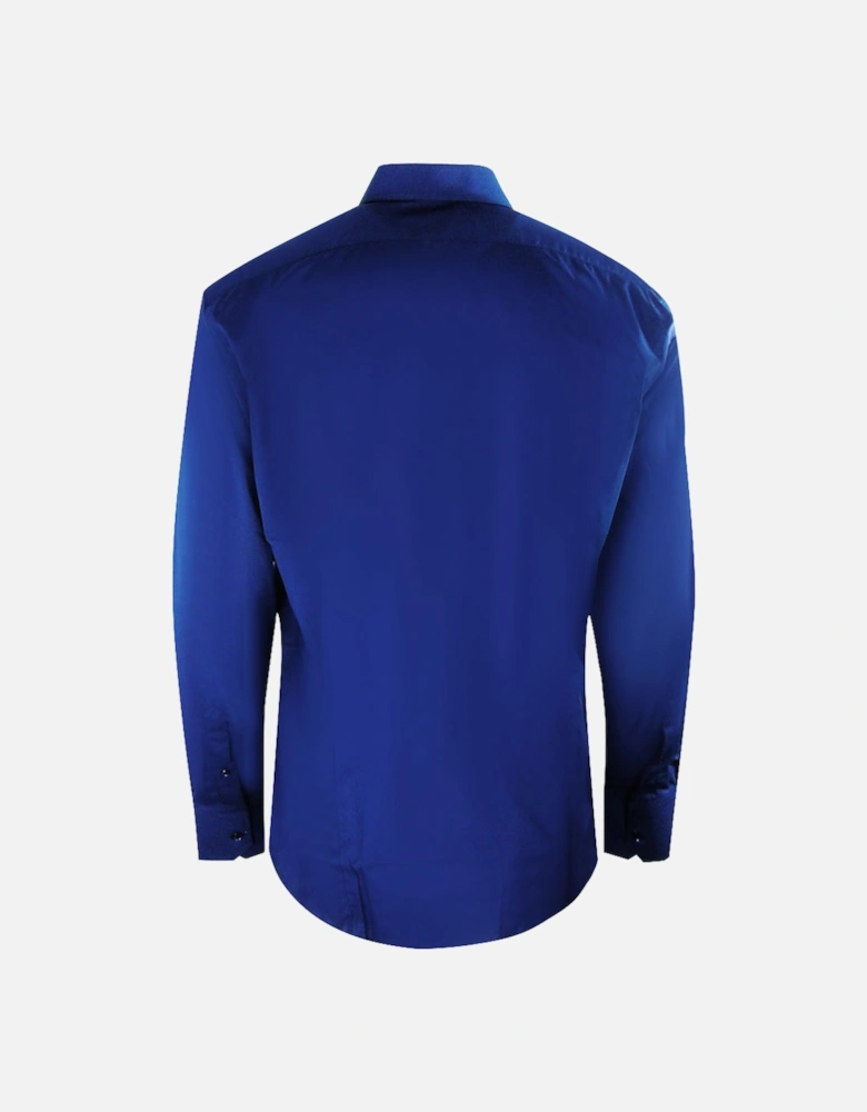 Plain Branded Logo Long Sleeve Royal Blue Shirt