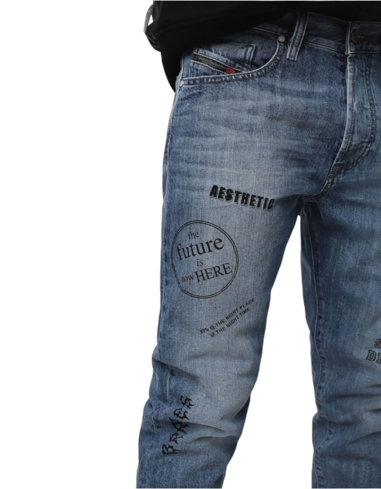 MHARKY 0094D Mens Denim Jeans Casual Slim Skinny Low Crotch Trousers