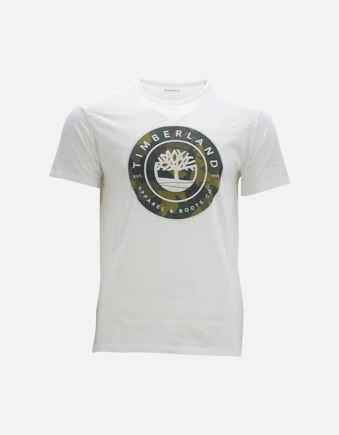 Men's Timberland Mens Printed T Shirts Crew Neck Summer Top Short Sleeve Premium Tee - White - Size: 44