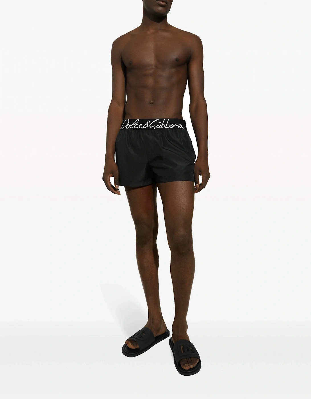 Branded Waistband Swimshorts Black