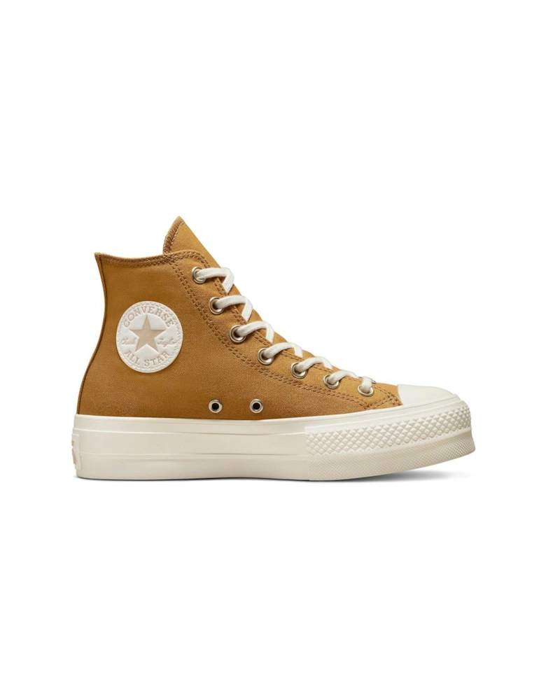 Womens Chuck Taylor All Star Lift Hi Top Trainers - Tan