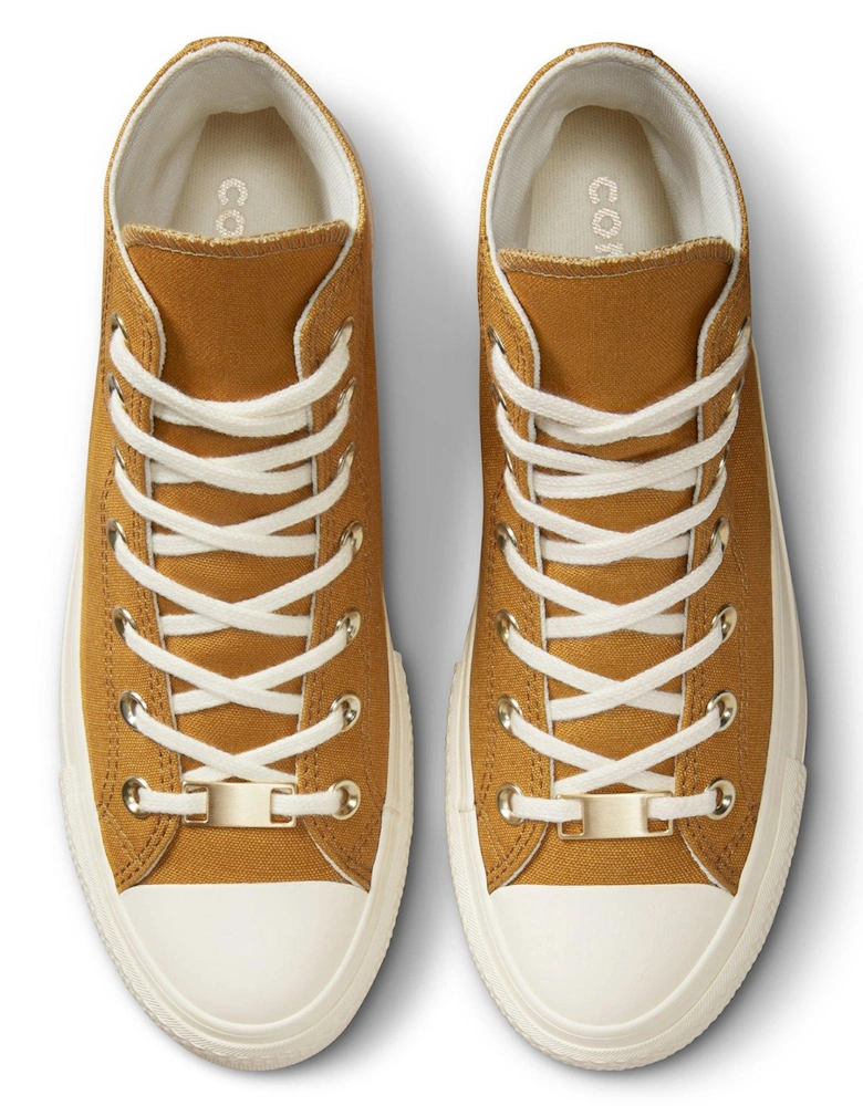 Womens Chuck Taylor All Star Lift Hi Top Trainers - Tan