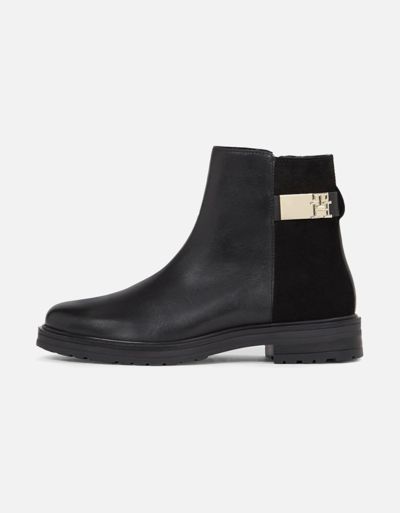 Logo Leather Chelsea Boots - Black