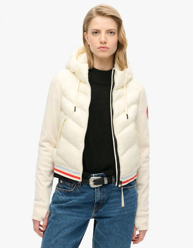 Hooded Storm Fuji Hybrid Bomber Jacket - White