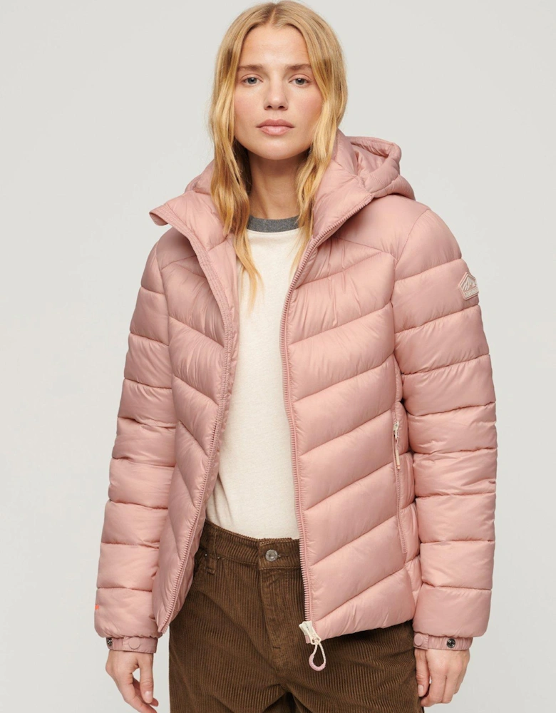 Hooded Fuji Padded Jacket - Pink