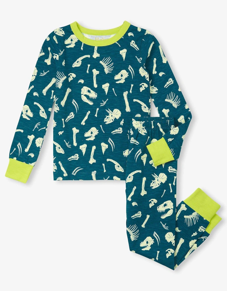 Boys Glow In The Dark Slub Jersey Pyjamas - Green