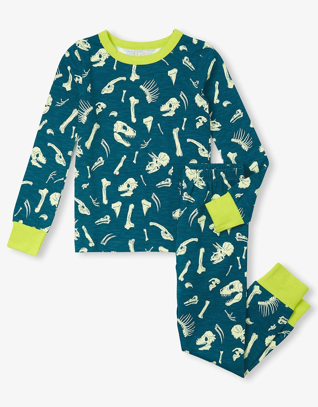 Boys Glow In The Dark Slub Jersey Pyjamas - Green, 6 of 5