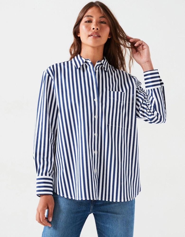 Relaxed Stripe Shirt - Navy