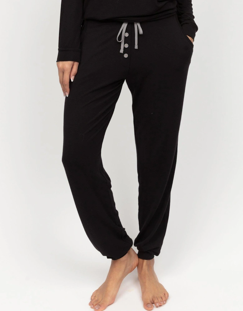 Parker Black Jersey Pyjama Bottoms - Black