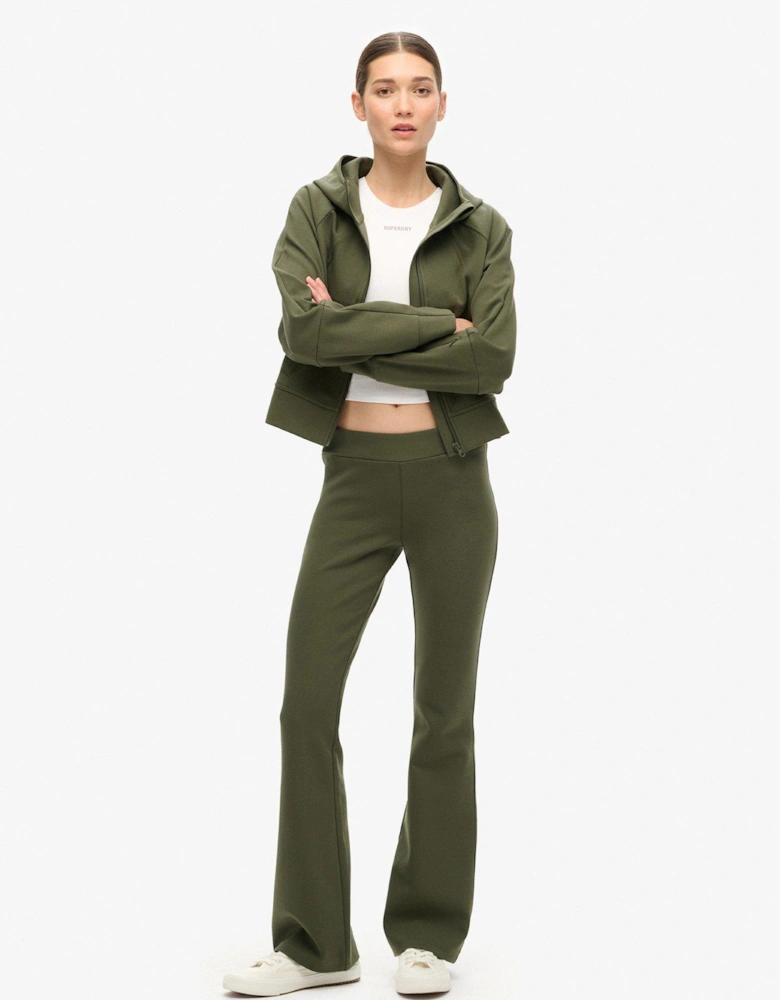 Sport Tech Low Rise Flared Joggers - Khaki