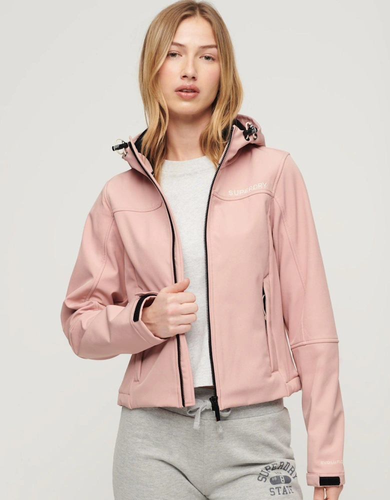 Hooded Soft Shell Trekker Jacket - Pink