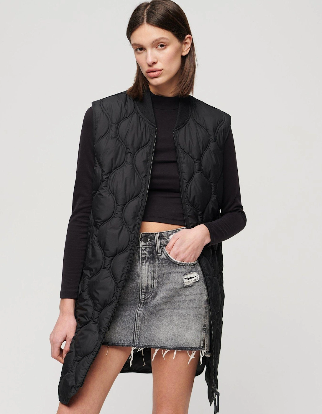 Studios Long Liner Gilet - Black, 2 of 1