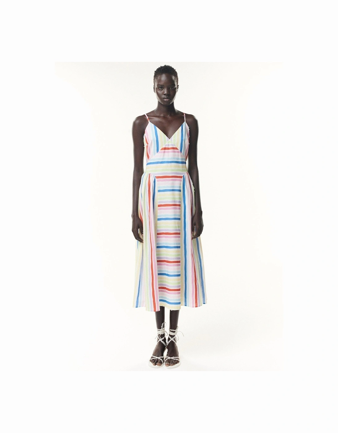 Sally Painted Stripe Midi Dress, 6 of 5