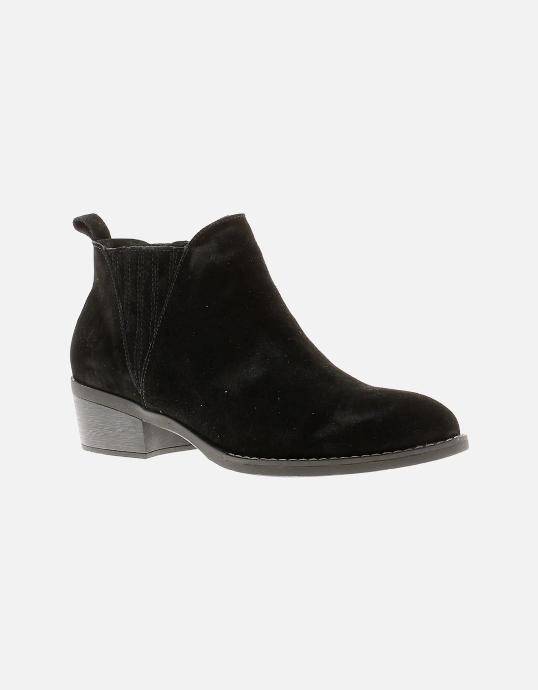 Womens Boots Ankle Isobel Leather Slip On black UK Size, 6 of 5