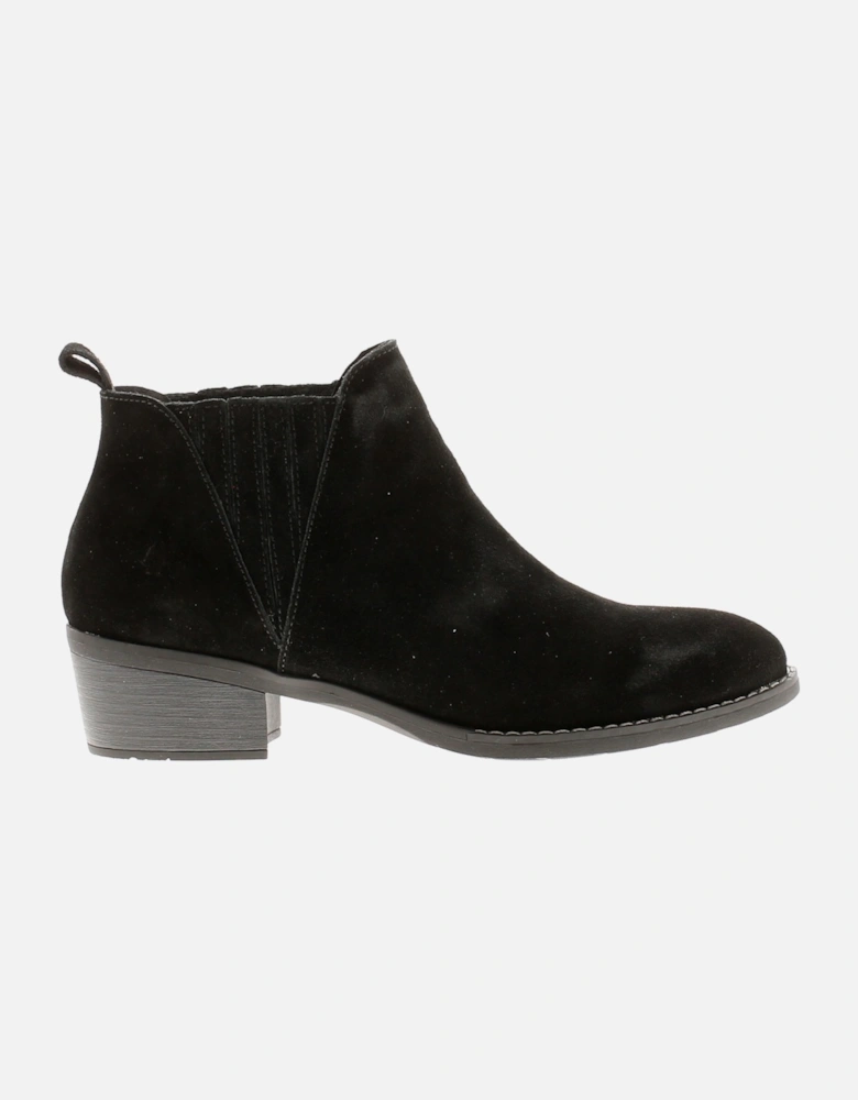 Womens Boots Ankle Isobel Leather Slip On black UK Size