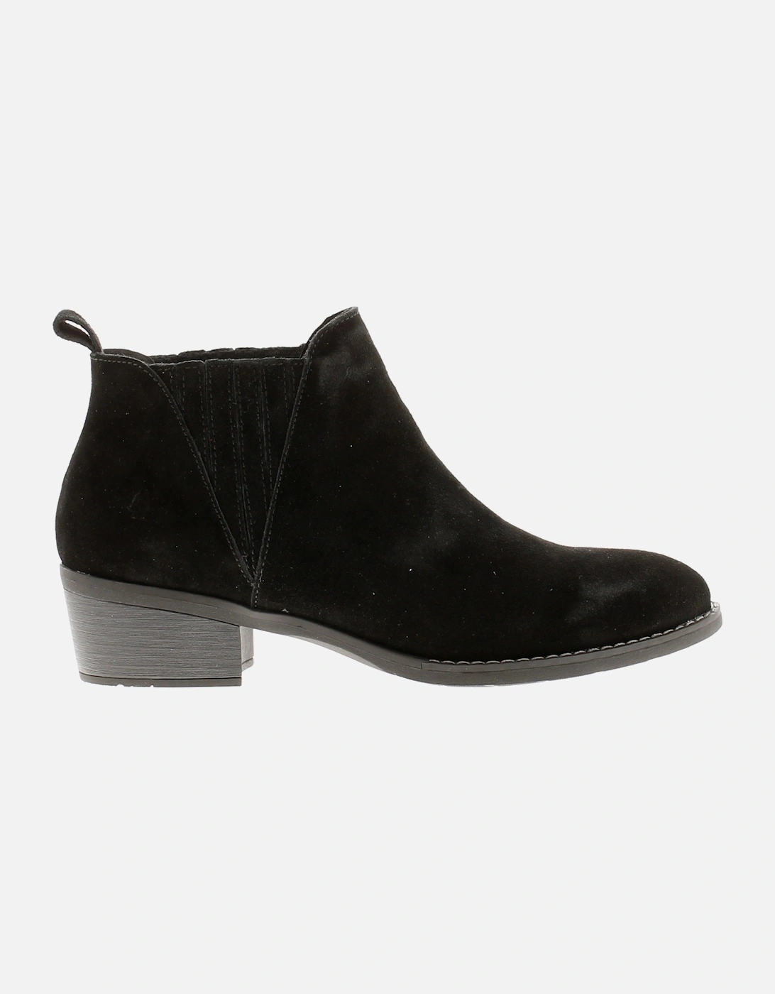 Womens Boots Ankle Isobel Leather Slip On black UK Size