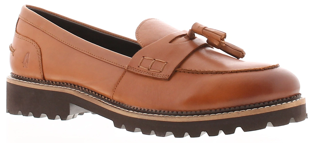 Womens Shoes Loafers Flat Ginny Leather Slip On tan UK Size, 6 of 5