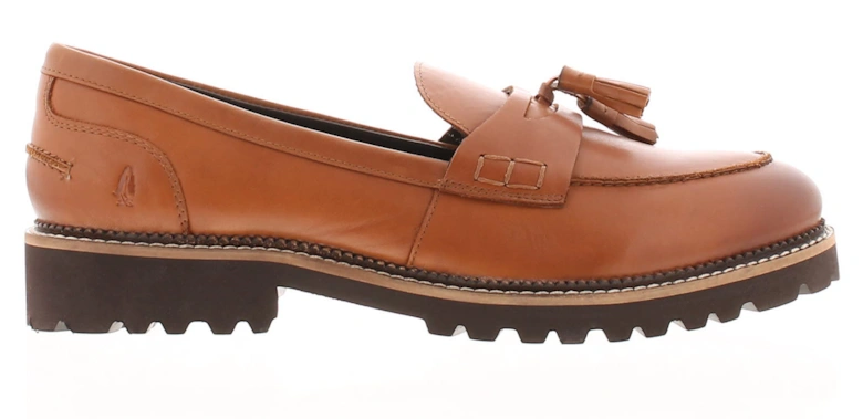 Womens Shoes Loafers Flat Ginny Leather Slip On tan UK Size