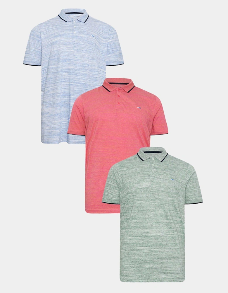 Injected Slub Polo Shirt 3pk - Multi