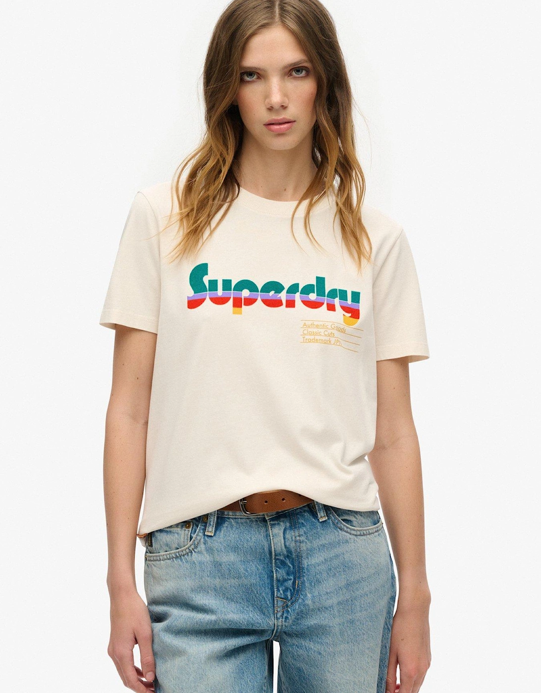 Retro Flock Relaxed T-Shirt - White, 2 of 1