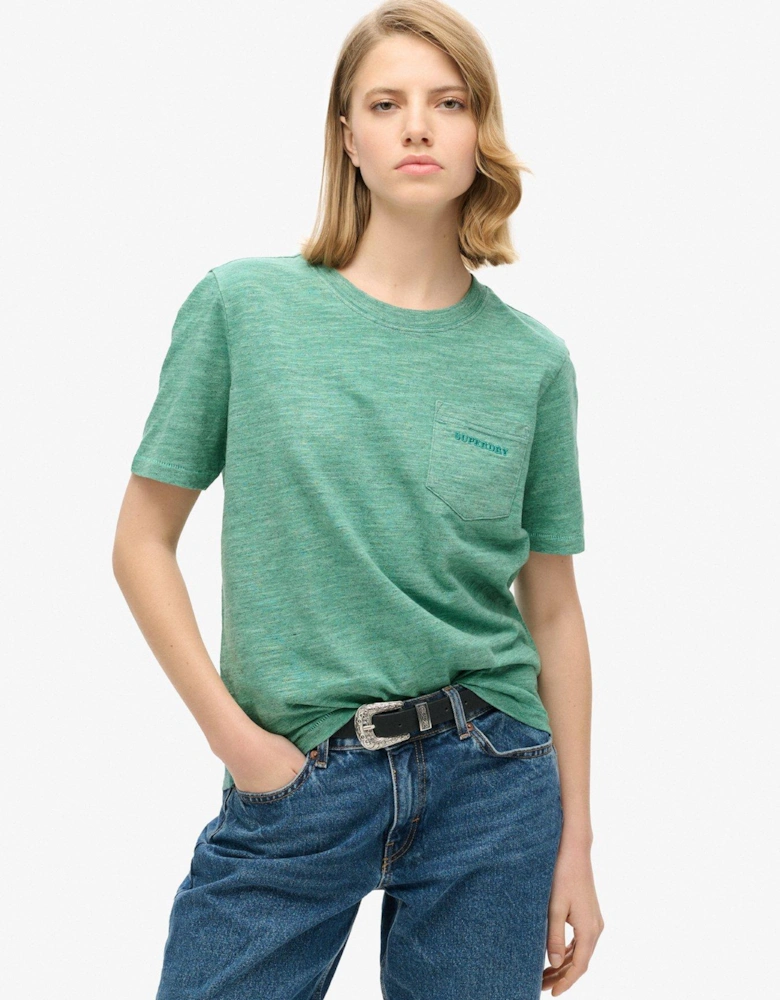 Essential Logo Overdyed T-Shirt - Green