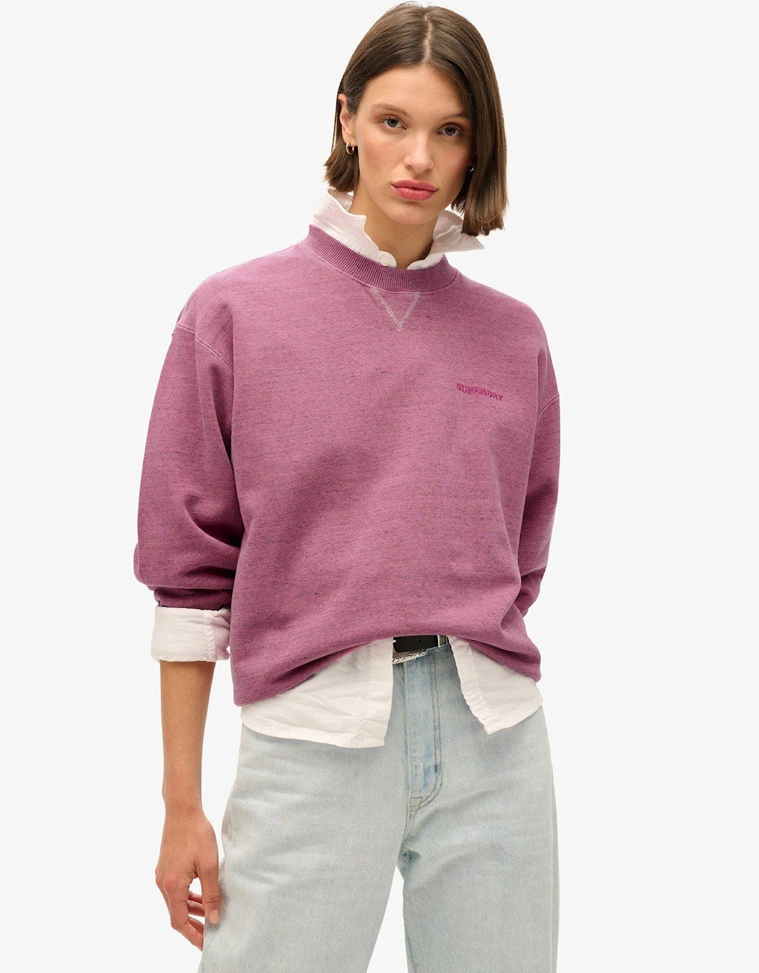 Essential Logo Overdyed Sweatshirt - Pink, 2 of 1