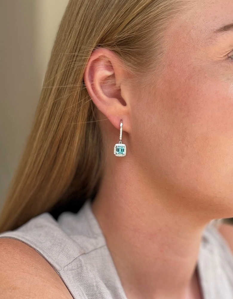 Idola Silver Aquamarine Earrings