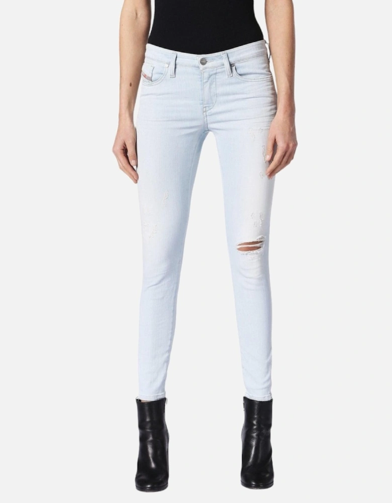 SKINZEE ZIP 084QE Womens Jeans Super Slim Skinny Regular Waist Fit Pants