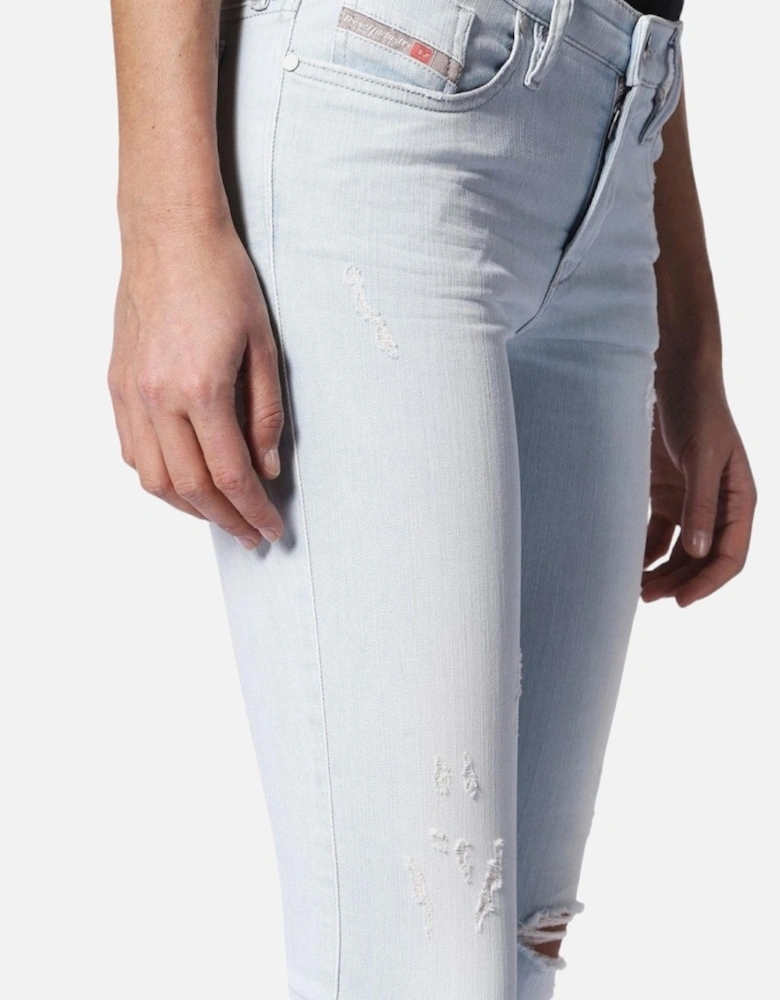 SKINZEE ZIP 084QE Womens Jeans Super Slim Skinny Regular Waist Fit Pants