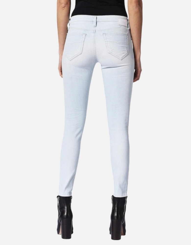 SKINZEE ZIP 084QE Womens Jeans Super Slim Skinny Regular Waist Fit Pants