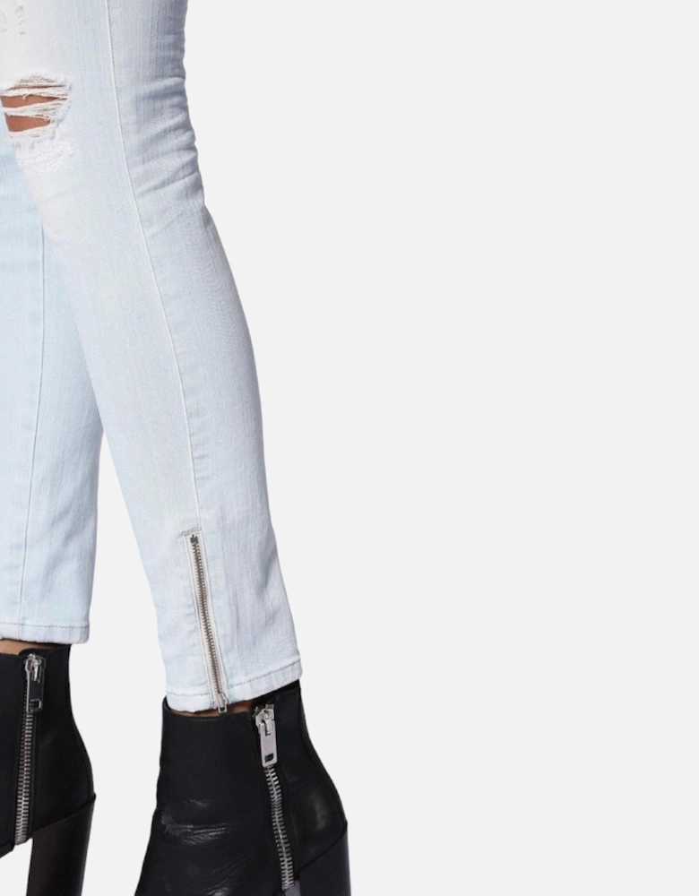 SKINZEE ZIP 084QE Womens Jeans Super Slim Skinny Regular Waist Fit Pants