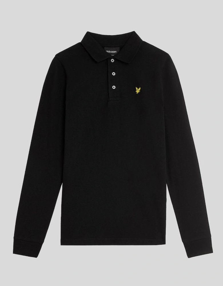 Kids Long Sleeve Plain Polo Shirt