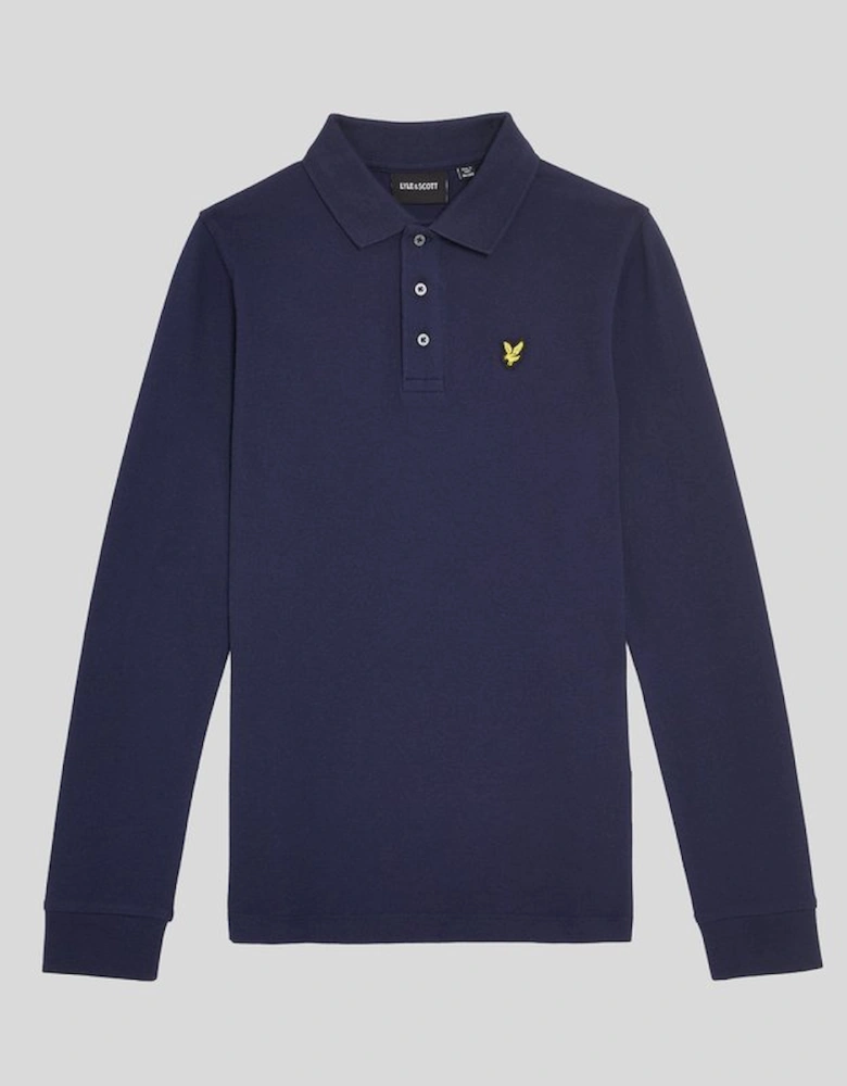 Kids Long Sleeve Plain Polo Shirt