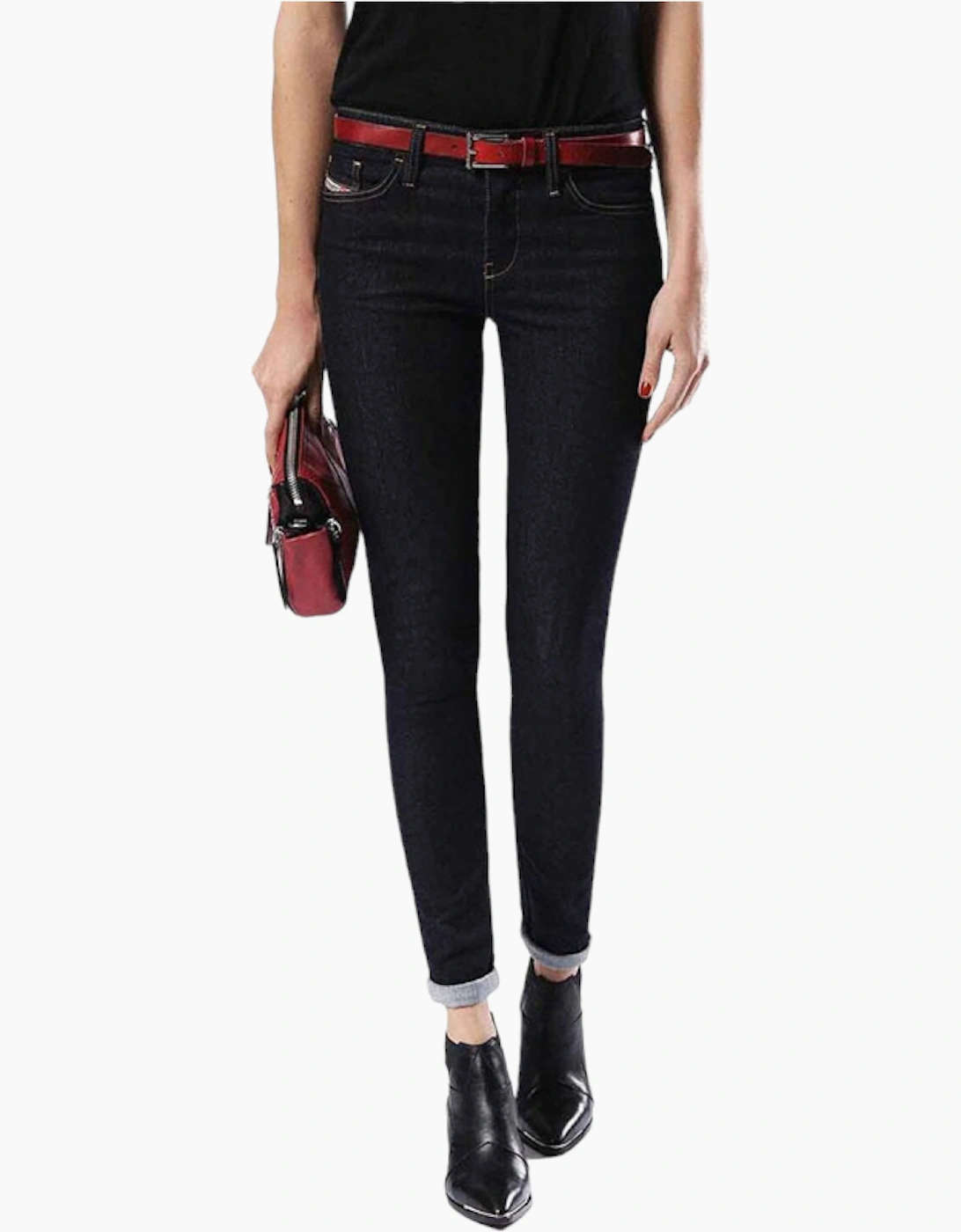 Diesel Women's Black Skinzee 0813C Denim Jeans Super Slim Skinny Blue Casual Pant New  32In/14 W31 L32