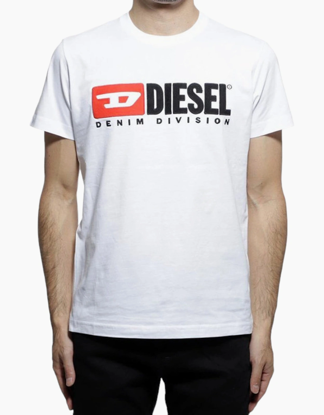 Diesel Men's White T Diego Division T Shirt Short Sleeve Tee Casual Cotton Summer Top - Size: 40